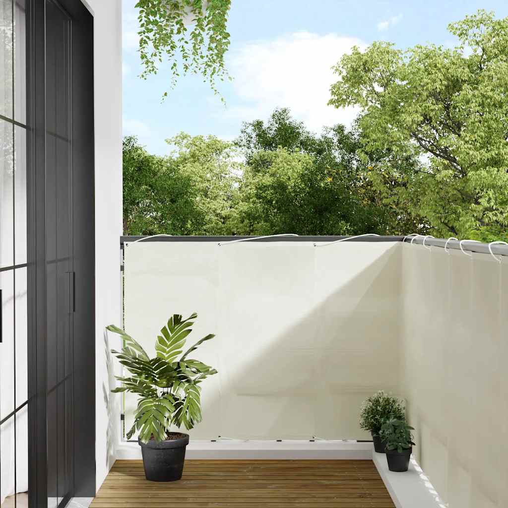 JUNG Vida Balkon-Sichtschutz Creme 120x800 cm 100 % Polyester-Oxford