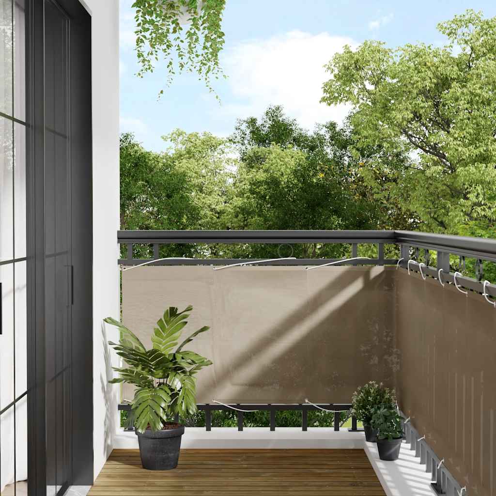 JUNG Vida Balkon-Sichtschutz Taupe 75x700 cm 100 % Polyester-Oxford