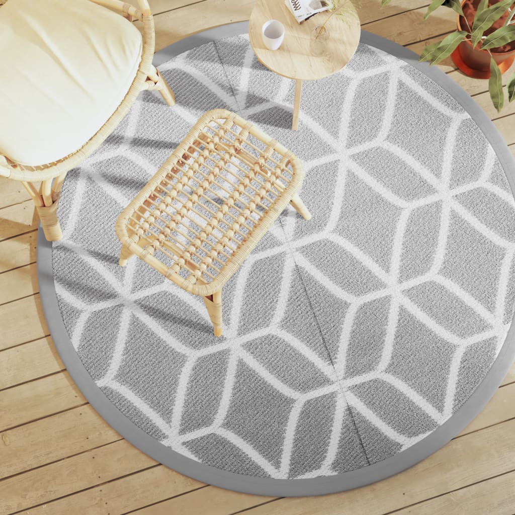 JUNG Vida Outdoor-Teppich ARAKIL Grau Ø160 cm PP