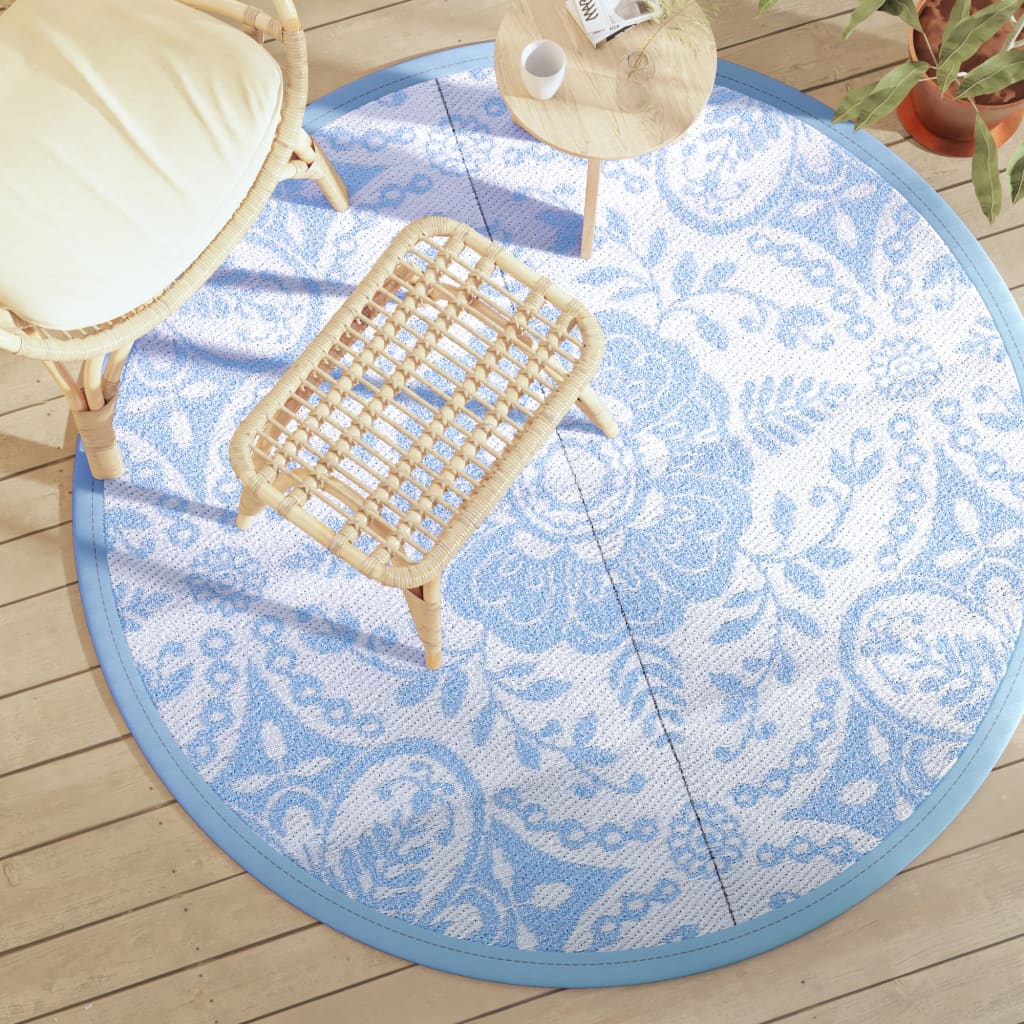 JUNG Vida Outdoor-Teppich ARAKIL Baby Blau Ø160 cm PP
