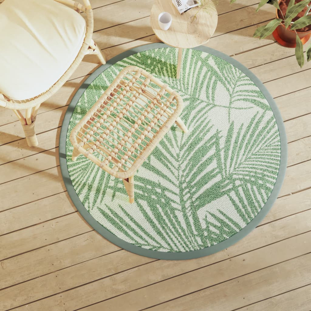 JUNG Vida Outdoor-Teppich ARAKIL Grün Ø120 cm PP