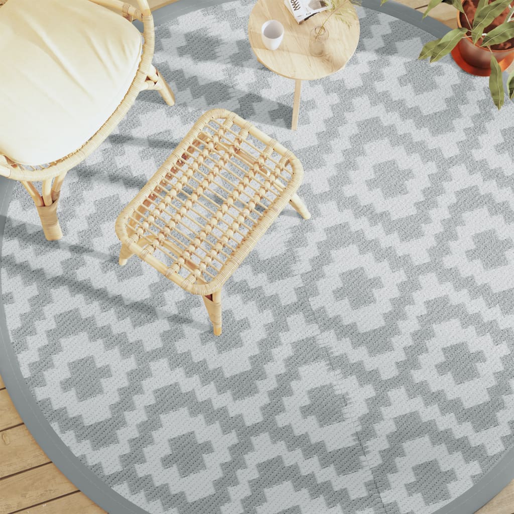 JUNG Vida Outdoor-Teppich ARAKIL Grau Ø200 cm PP