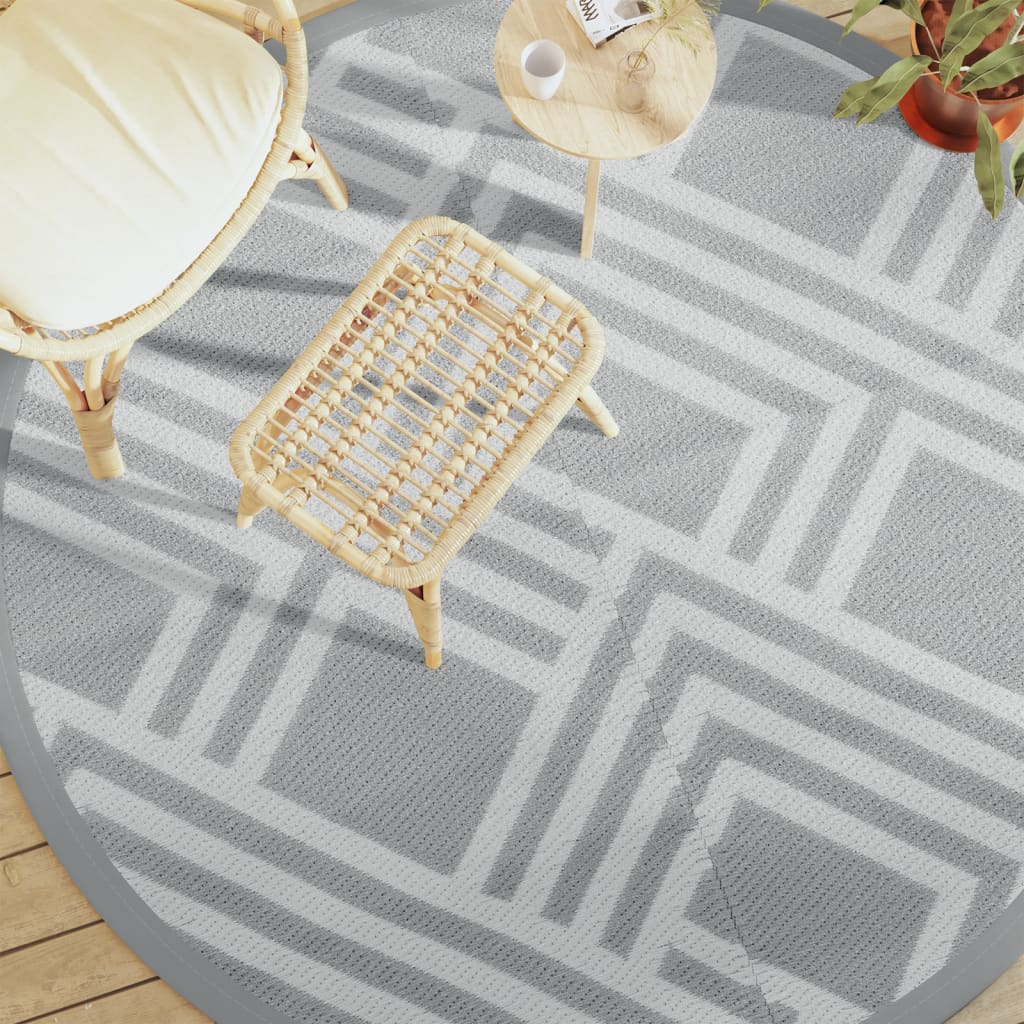 JUNG Vida Outdoor-Teppich ARAKIL Grau Ø200 cm PP