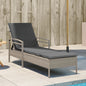 JUNG Vida Sonnenliege mit Auflage Hellgrau 63x200x81 cm Poly Rattan