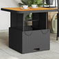 JUNG Vida Gartentisch Schwarz 80x80x71 cm Poly Rattan und Akazienholz