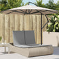 JUNG Vida Doppel-Sonnenliege mit Auflagen Beige Poly Rattan