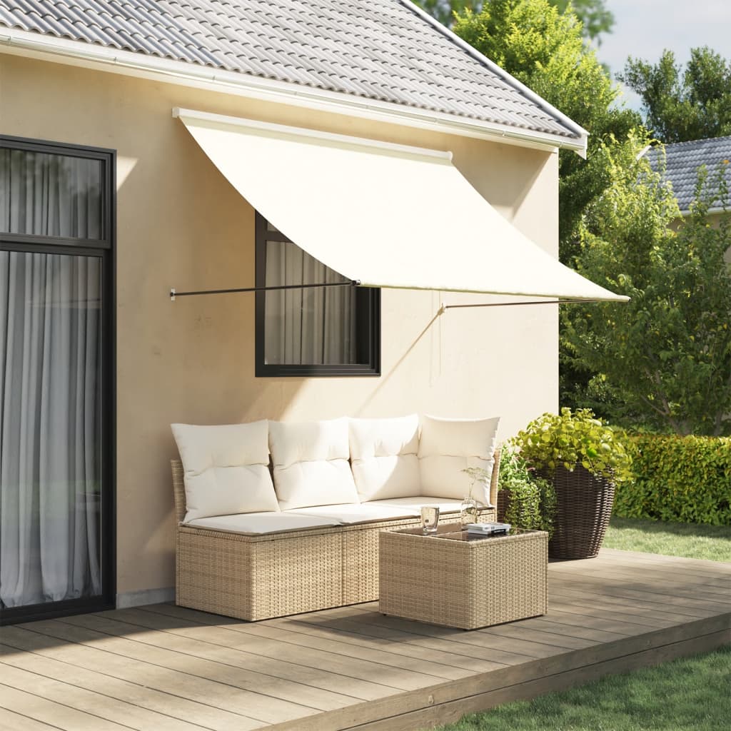 JUNG Vida Markise Einziehbar Creme 200x150 cm Stoff und Stahl