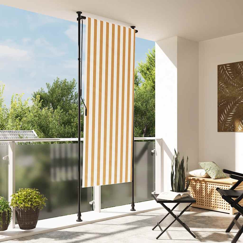 JUNG Vida Außenrollo Orange und Weiß 100x270 cm Stoff und Stahl