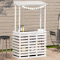 JUNG Vida Gartenbar mit Dach Weiß 112,5x57x195,5 cm Massivholz Kiefer