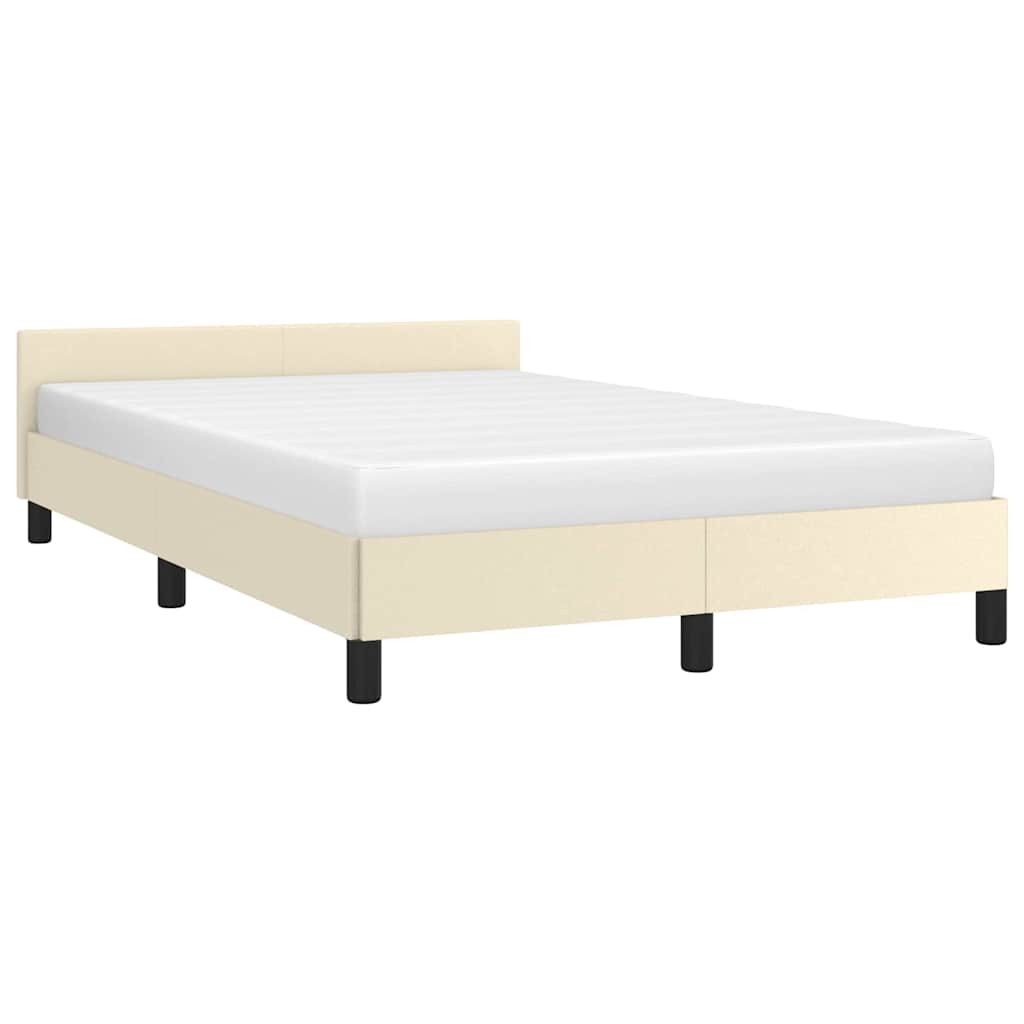 JUNG Vida Bettgestell ohne Matratze Creme 120x190 cm Kunstleder