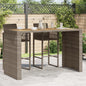JUNG Vida Garten-Bartisch mit Holzplatte Grau 185x80x110 cm Polyrattan