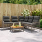JUNG Vida 2-tlg. Garten-Sofagarnitur mit Auflagen Poly Rattan Grau