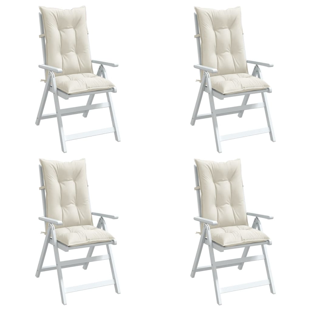 JUNG Vida Hochlehner-Auflagen 4 Stk. Melange Creme 120x50x7 cm Stoff