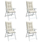 JUNG Vida Hochlehner-Auflagen 4 Stk. Melange Creme 120x50x7 cm Stoff