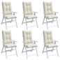 JUNG Vida Hochlehner-Auflagen 6 Stk. Melange Creme 120x50x7 cm Stoff