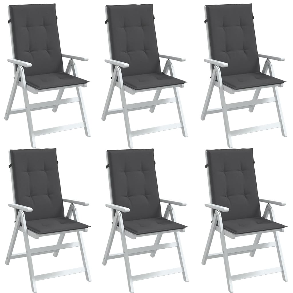JUNG Vida Hochlehner-Auflagen 6 Stk. Melange Anthrazit 120x50x4 cm Stoff