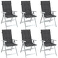 JUNG Vida Hochlehner-Auflagen 6 Stk. Melange Anthrazit 120x50x4 cm Stoff