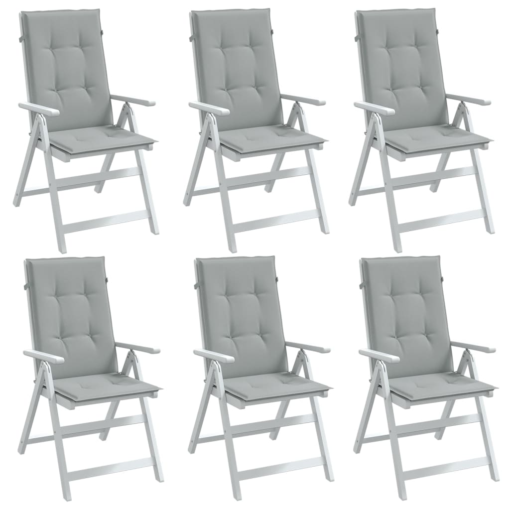 JUNG Vida Hochlehner-Auflagen 6 Stk. Melange Hellgrau 120x50x4 cm Stoff