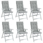 JUNG Vida Hochlehner-Auflagen 6 Stk. Melange Hellgrau 120x50x4 cm Stoff