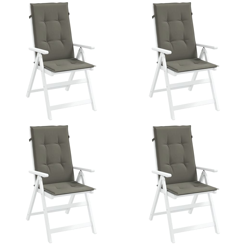 JUNG Vida Hochlehner-Auflagen 4 Stk. Melange Dunkelgrau 120x50x4 cm Stoff
