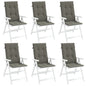 JUNG Vida Hochlehner-Auflagen 6 Stk. Melange Dunkelgrau 120x50x4 cm Stoff