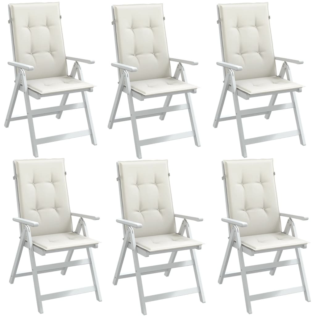 JUNG Vida Hochlehner-Auflagen 6 Stk. Melange Creme 120x50x4 cm Stoff