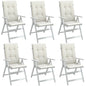 JUNG Vida Hochlehner-Auflagen 6 Stk. Melange Creme 120x50x4 cm Stoff