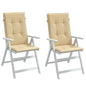 JUNG Vida Hochlehner-Auflagen 2 Stk. Melange Beige 120x50x4 cm Stoff