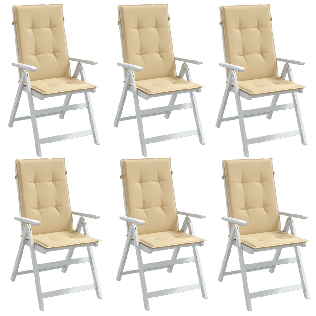 JUNG Vida Hochlehner-Auflagen 6 Stk. Melange Beige 120x50x4 cm Stoff