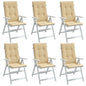 JUNG Vida Hochlehner-Auflagen 6 Stk. Melange Beige 120x50x4 cm Stoff