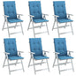 JUNG Vida Hochlehner-Auflagen 4 Stk. Melange Blau 120x50x4 cm Stoff