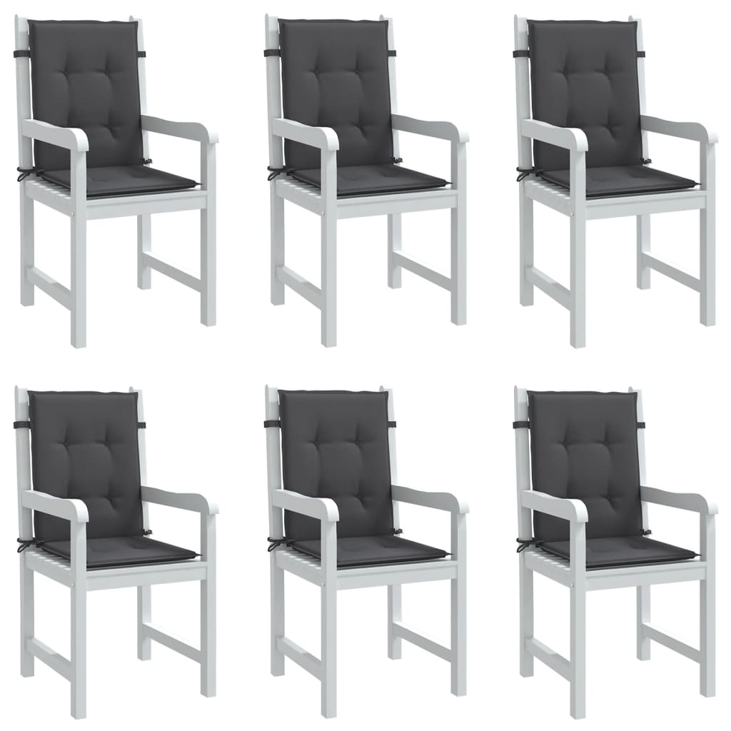 JUNG Vida Niedriglehner-Auflagen 6 Stk Melange Anthrazit 100x50x4cm Stoff