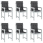 JUNG Vida Niedriglehner-Auflagen 6 Stk Melange Anthrazit 100x50x4cm Stoff