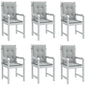JUNG Vida Niedriglehner-Auflagen 6 Stk. Melange Hellgrau 100x50x4cm Stoff