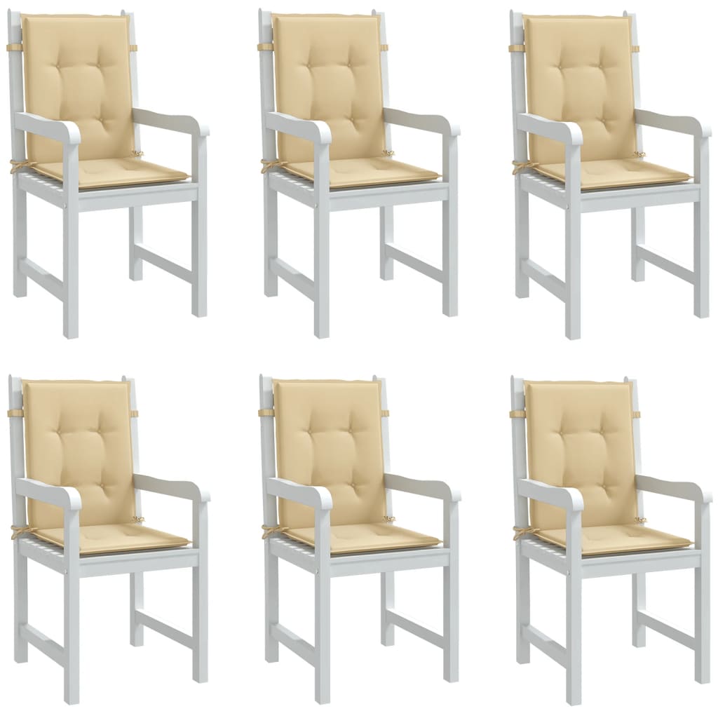 JUNG Vida Niedriglehner-Auflagen 6 Stk. Melange Beige 100x50x4 cm Stoff