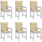 JUNG Vida Niedriglehner-Auflagen 6 Stk. Melange Beige 100x50x4 cm Stoff