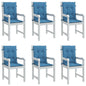 JUNG Vida Niedriglehner-Auflagen 6 Stk. Melange Blau 100x50x4 cm Stoff
