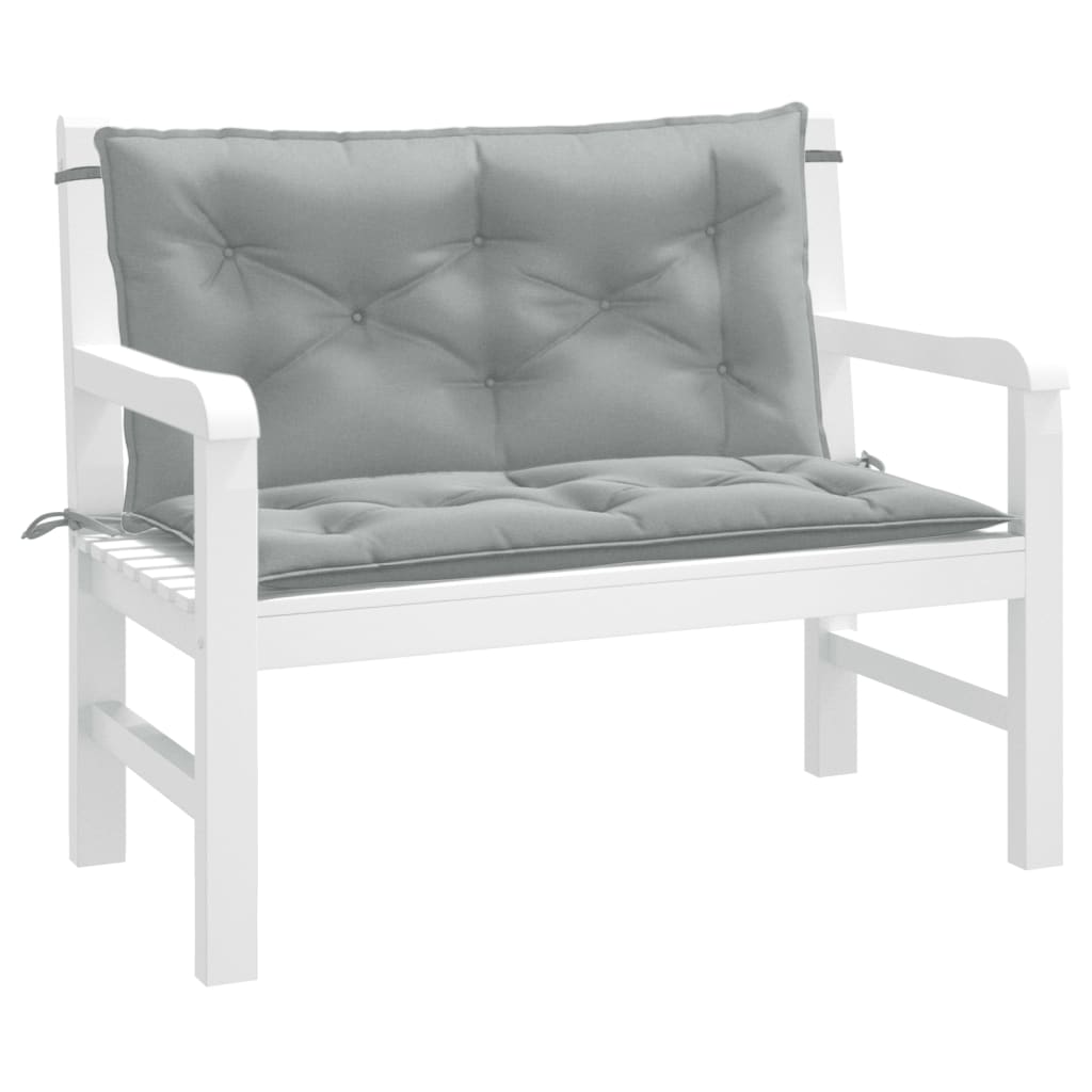 JUNG Vida Gartenbank-Auflagen 2 Stk. Melange Hellgrau 100x50x7 cm Stoff