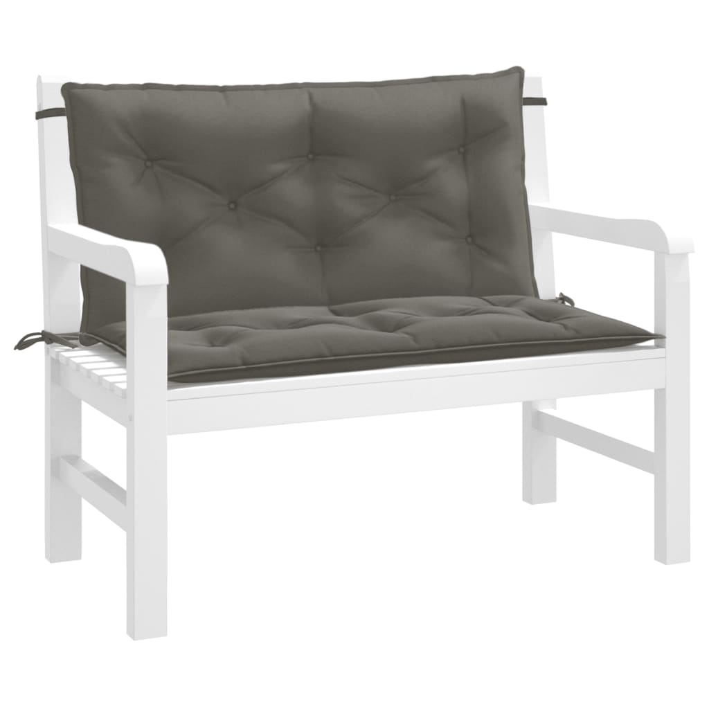 JUNG Vida Gartenbank-Auflagen 2 Stk. Melange Dunkelgrau 100x50x7 cm Stoff