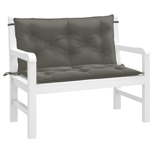 JUNG Vida Gartenbank-Auflagen 2 Stk. Melange Dunkelgrau 100x50x7 cm Stoff