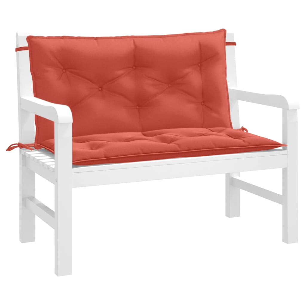JUNG Vida Gartenbank-Auflagen 2 Stk. Melange Rot 100x50x7 cm Stoff