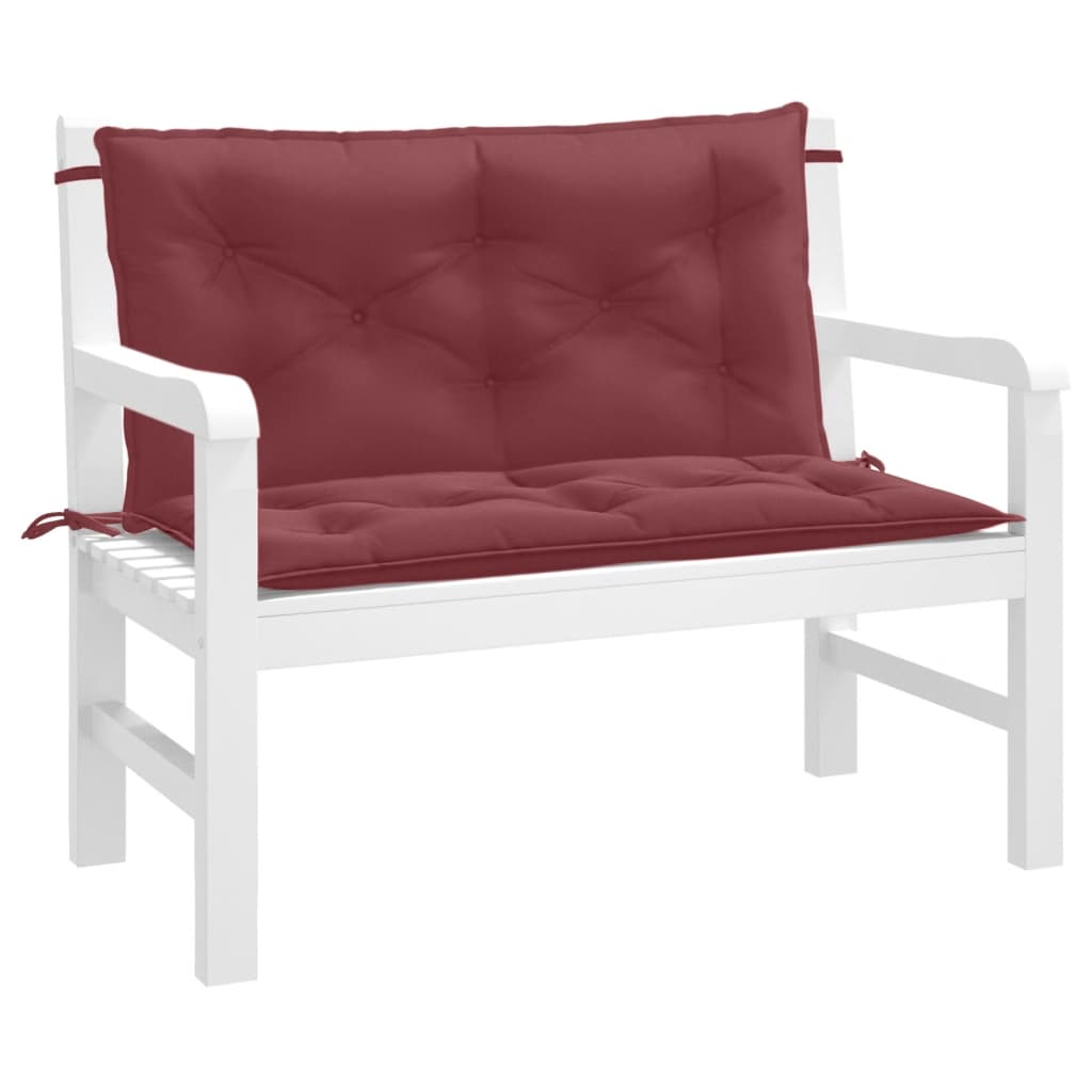 JUNG Vida Gartenbank-Auflagen 2 Stk. Melange Weinrot 100x50x7 cm Stoff