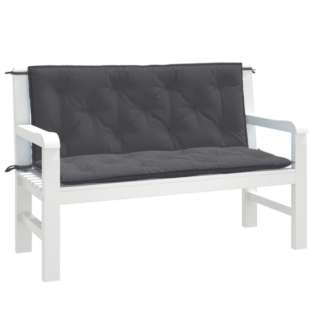 JUNG Vida Gartenbank-Auflagen 2 Stk. Melange Anthrazit 120x50x7 cm Stoff