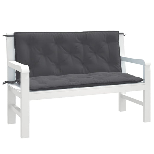 JUNG Vida Gartenbank-Auflagen 2 Stk. Melange Anthrazit 120x50x7 cm Stoff