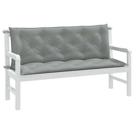 JUNG Vida Gartenbank-Auflagen 2 Stk. Melange Hellgrau 150x50x7 cm Stoff