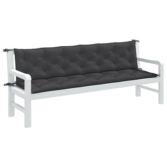 JUNG Vida Gartenbank-Auflagen 2 Stk. Melange Anthrazit 200x50x7 cm Stoff