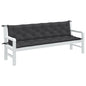 JUNG Vida Gartenbank-Auflagen 2 Stk. Melange Anthrazit 200x50x7 cm Stoff