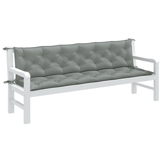 JUNG Vida Gartenbank-Auflagen 2 Stk. Melange Hellgrau 200x50x7 cm Stoff