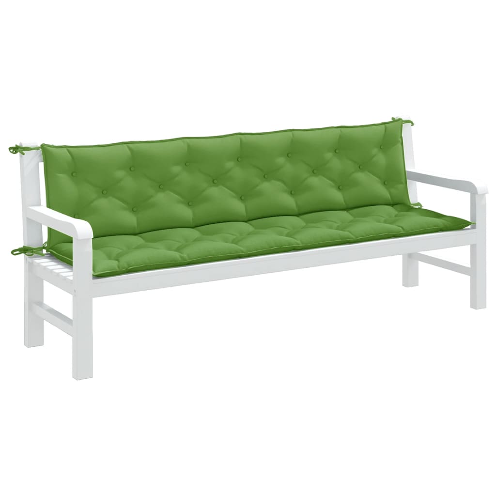 JUNG Vida Gartenbank-Auflagen 2 Stk. Melange Grün 200x50x7 cm Stoff