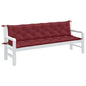 JUNG Vida Gartenbank-Auflagen 2 Stk. Melange Weinrot 200x50x7 cm Stoff